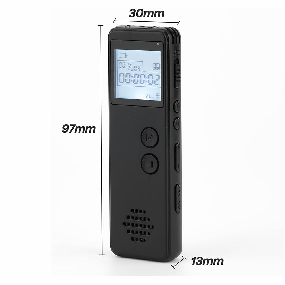 Grabadora Voz Digital Periodista MP3 Pantalla Reducción Ruido 32GB