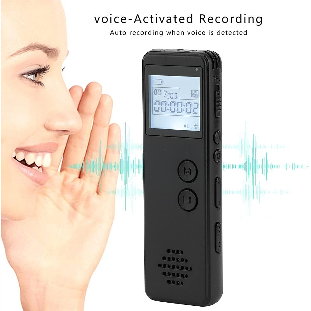 Grabadora Voz Digital Periodista MP3 Pantalla Reducción Ruido 32GB