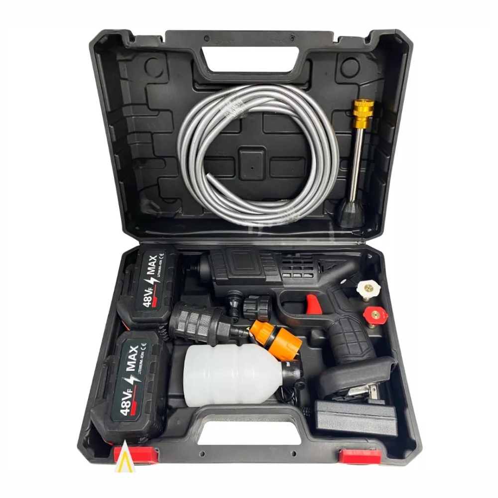 Hidrolavadora Inalámbrica Portátil Recargable 48V 464PSI Carro Moto