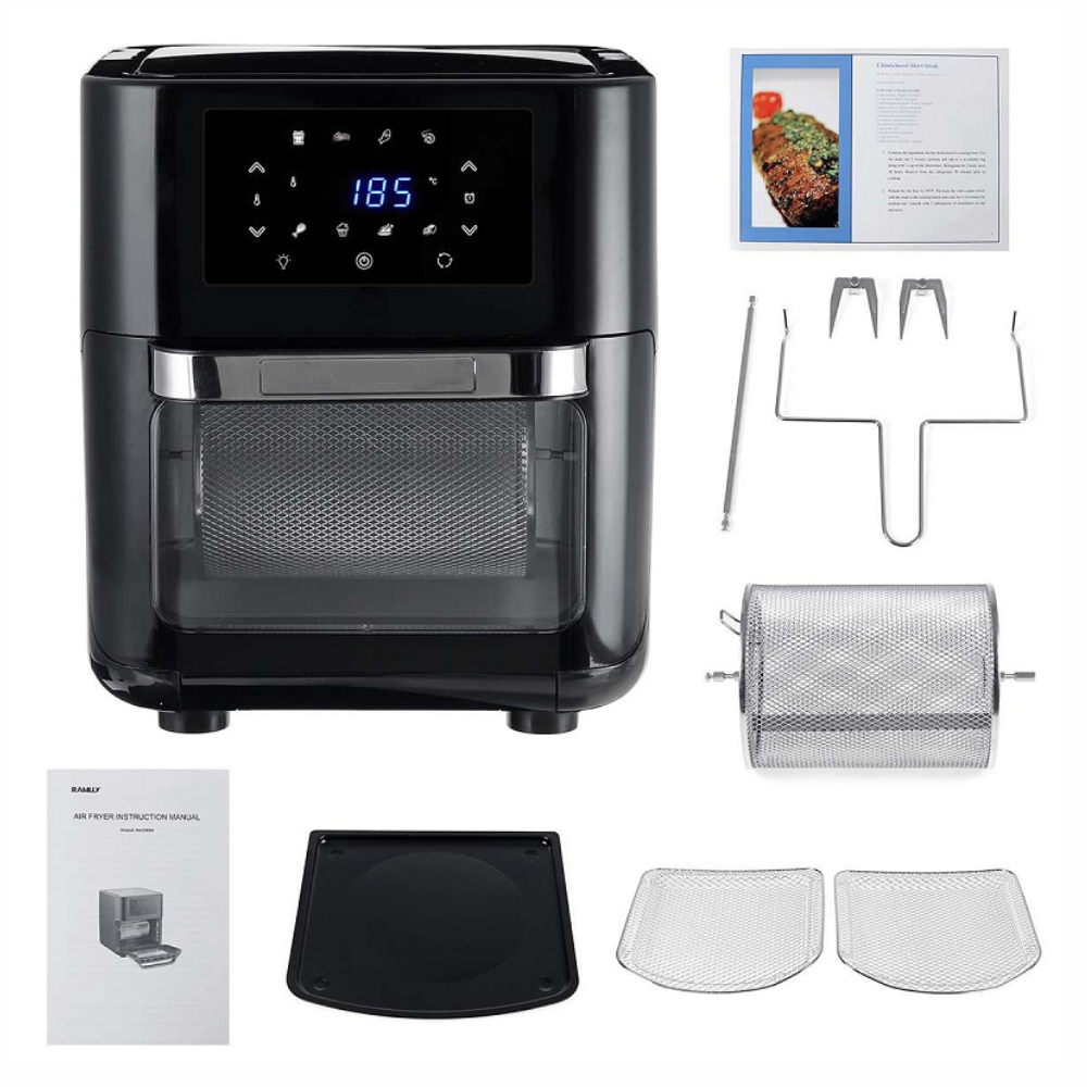 Horno Freidora Aire 12 Litros Swisshome Digital 1600W Rostizador