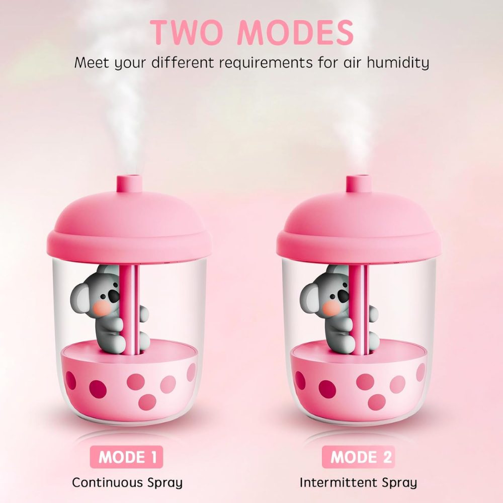 Humidificador Difusor Aromas Koala Milk Tea USB 450ml Niebla Fría