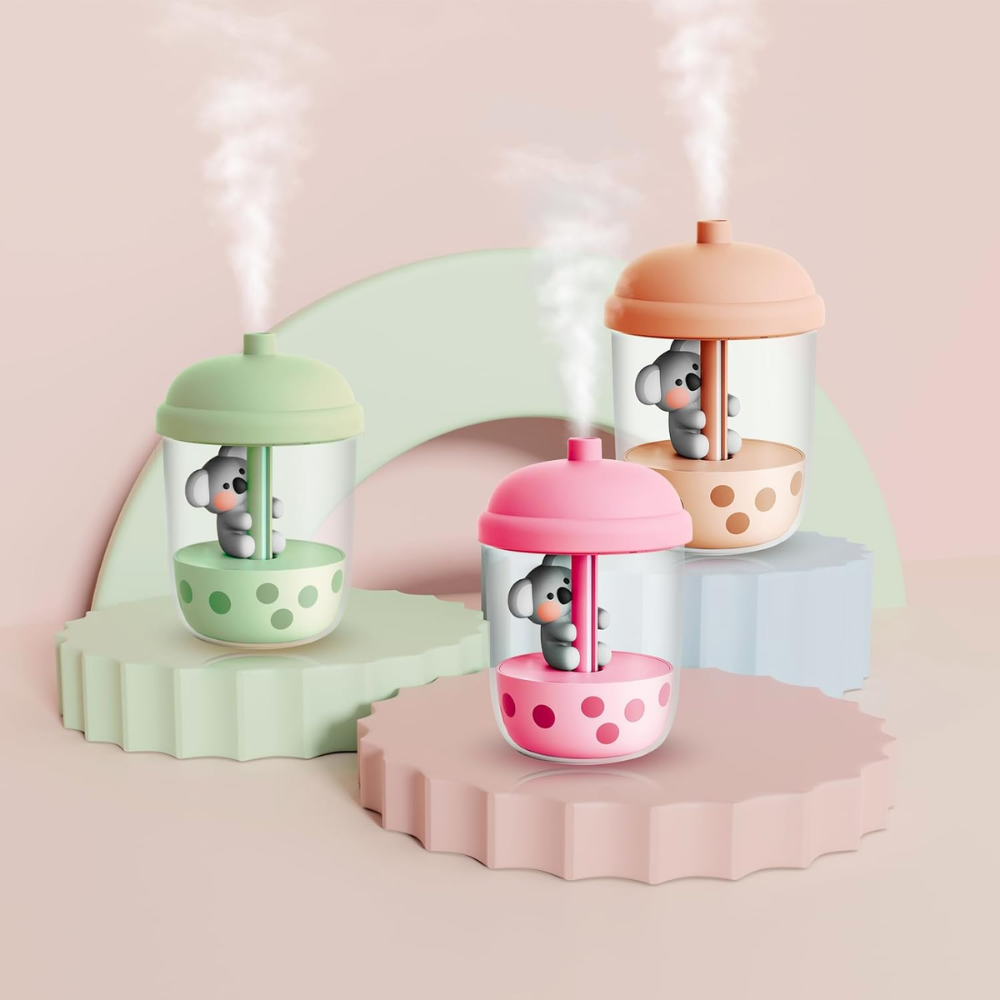 Humidificador Difusor Aromas Koala Milk Tea USB 450ml Niebla Fría