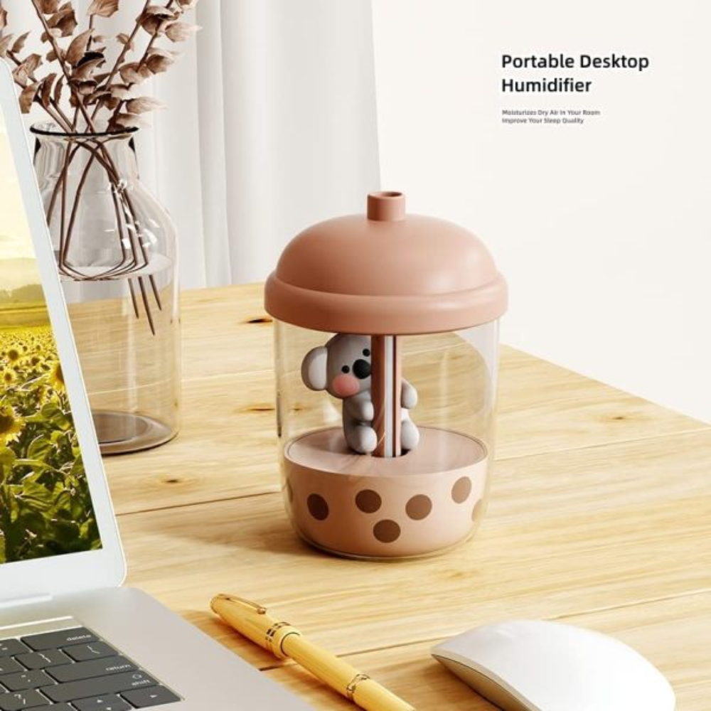 Humidificador Difusor Aromas Koala Milk Tea USB 450ml Niebla Fría
