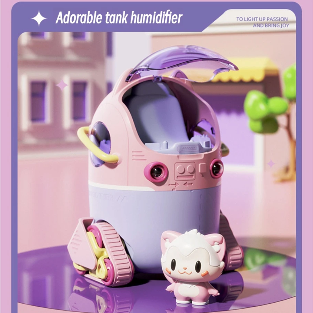 Humidificador Difusor Aromas Gato Luz LED Nocturna USB Recargable