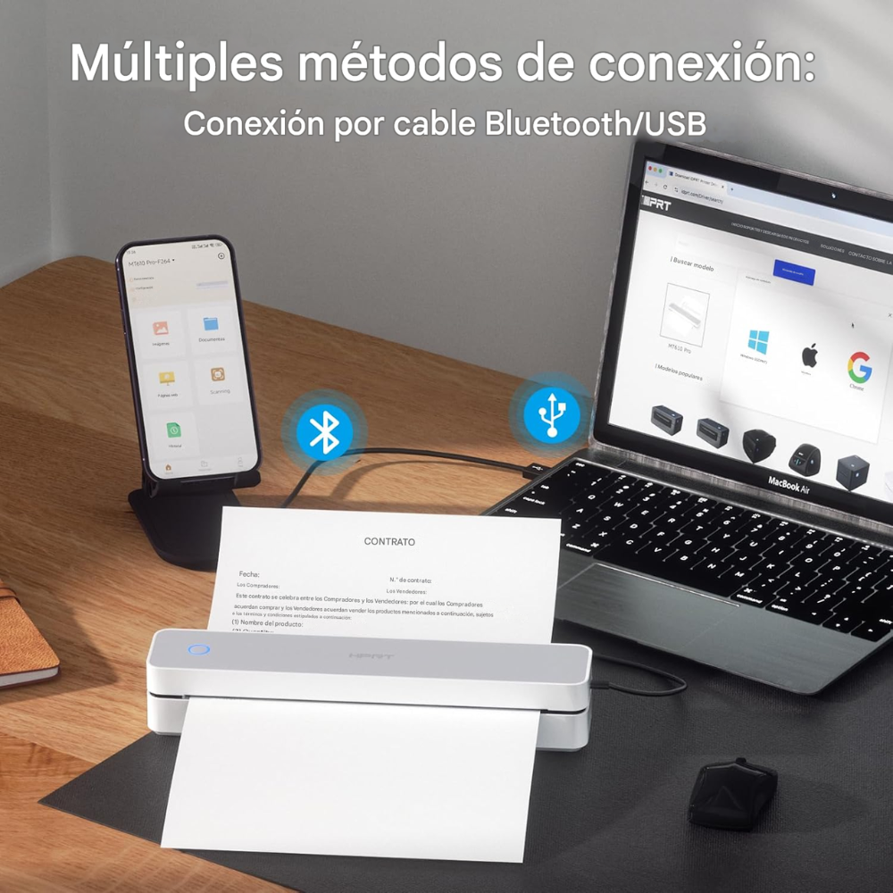 Impresora Térmica Portátil A4 HPRT MT610 Bluetooth Celular Tareas