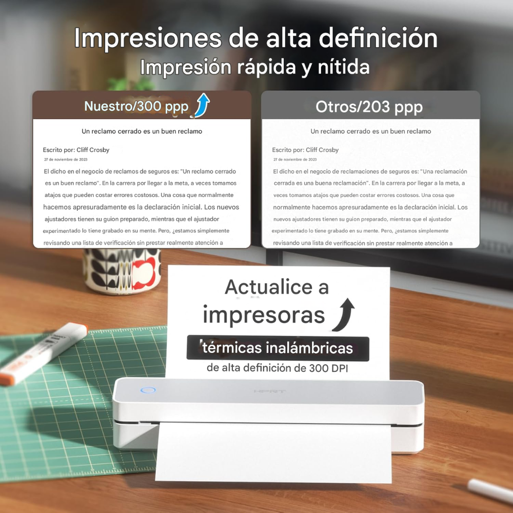 Impresora Térmica Portátil A4 HPRT MT610 Bluetooth Celular Tareas