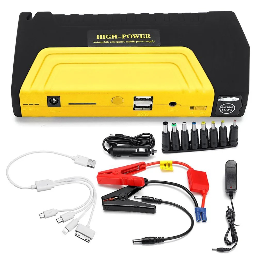 Arrancador Baterías Carro Moto 12V Kit Compresor Power Bank Linterna