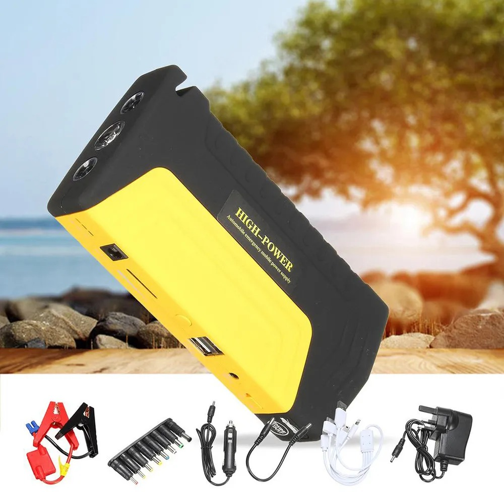Arrancador Baterías Carro Moto 12V Kit Compresor Power Bank Linterna