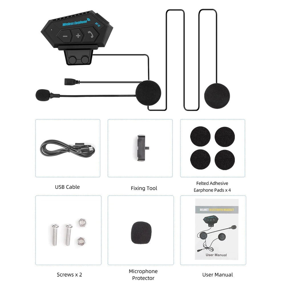Intercomunicador Moto Bluetooth BT-12 Manos Libres Casco Música