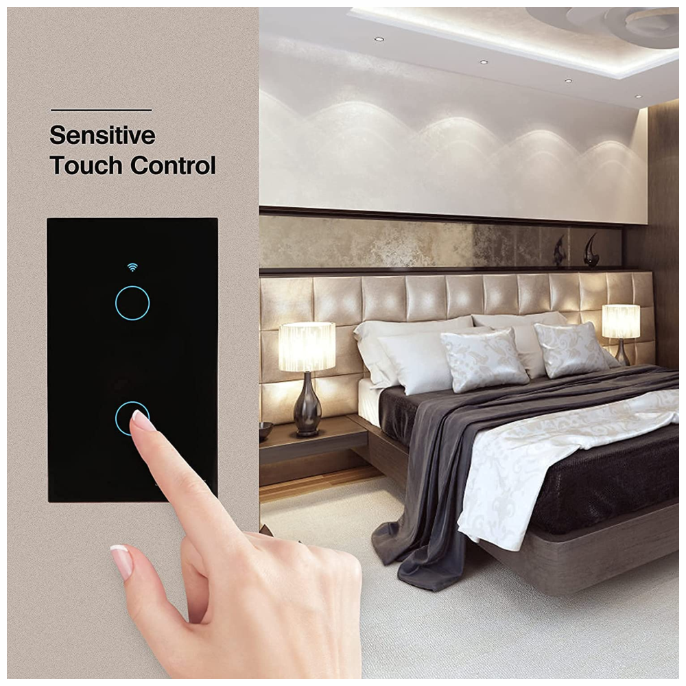 Interruptor Inteligente WiFi Táctil Vidrio Alexa Google Smart Life