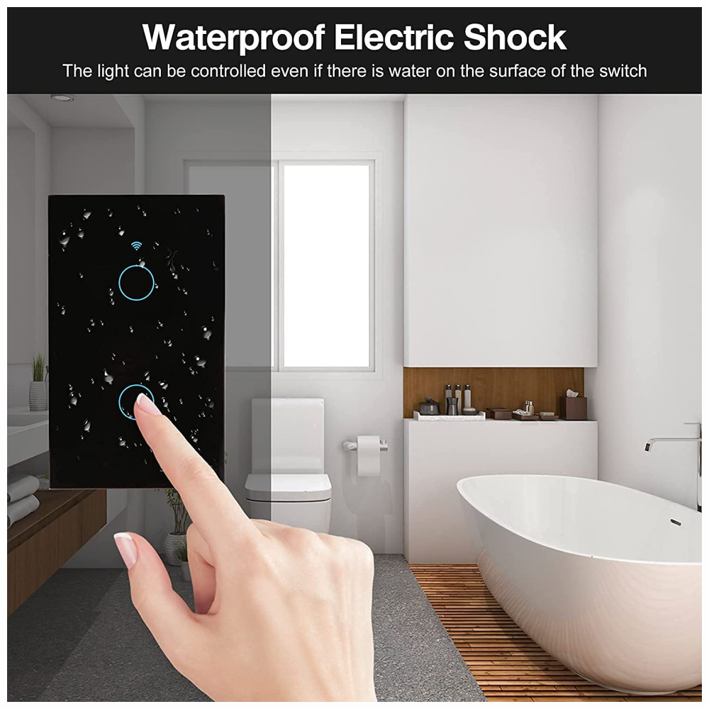 Interruptor Inteligente WiFi Táctil Vidrio Alexa Google Smart Life