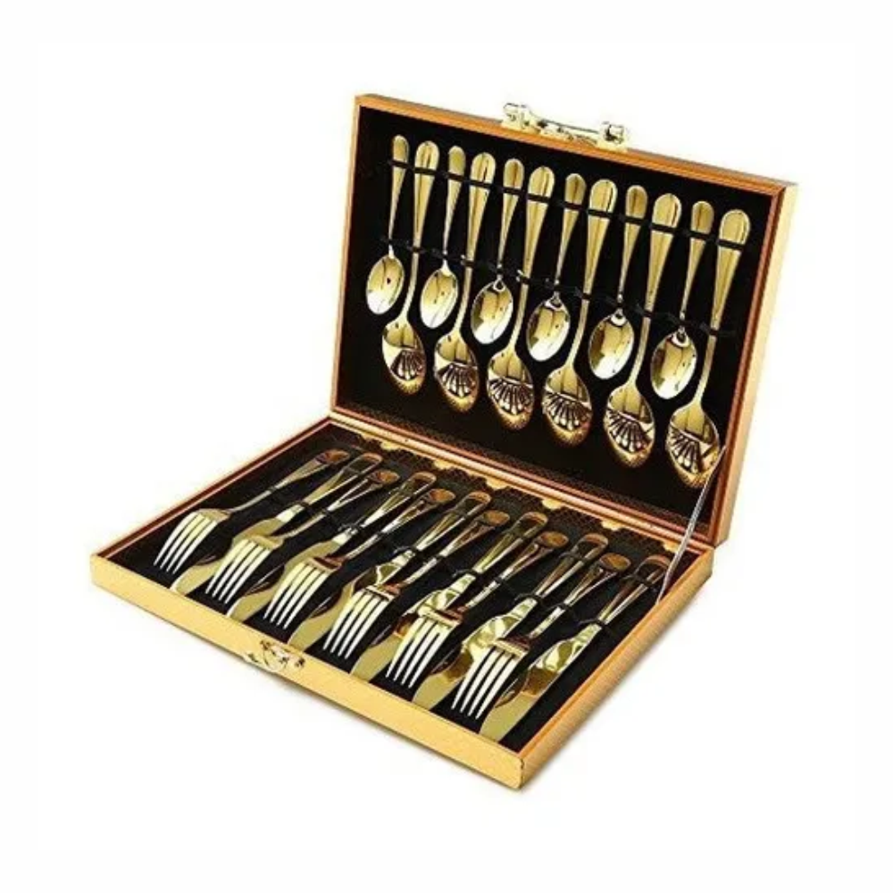 Juego Cubiertos Schaffhausen 24 Piezas Acero Inoxidable Caja Regalo