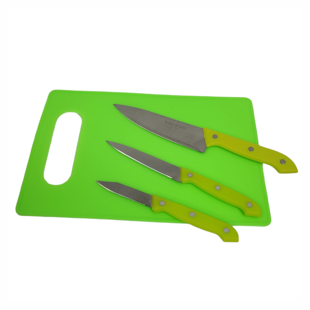 Juego Cuchillos 5 Piezas Acero Inoxidable Tijeras Tabla Picar Fundas