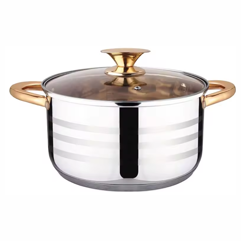 Batería Cocina Ollas Acero Inoxidable Duo Le Bao 6 Piezas Inducción