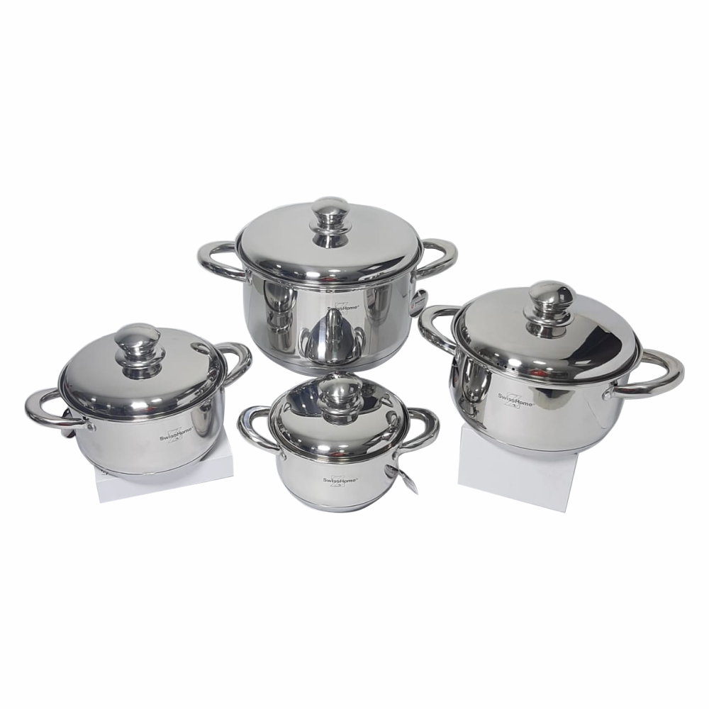 Juego Ollas Swisshome MK12 Acero Quirúrgico 18/10 12 Piezas Tapas