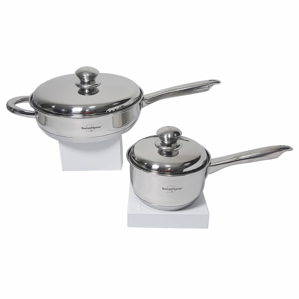 Juego Ollas Swisshome MK12 Acero Quirúrgico 18/10 12 Piezas Tapas