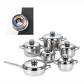 Juego Ollas Acero Inoxidable Schaffhausen 12 Piezas Termostato Tapas