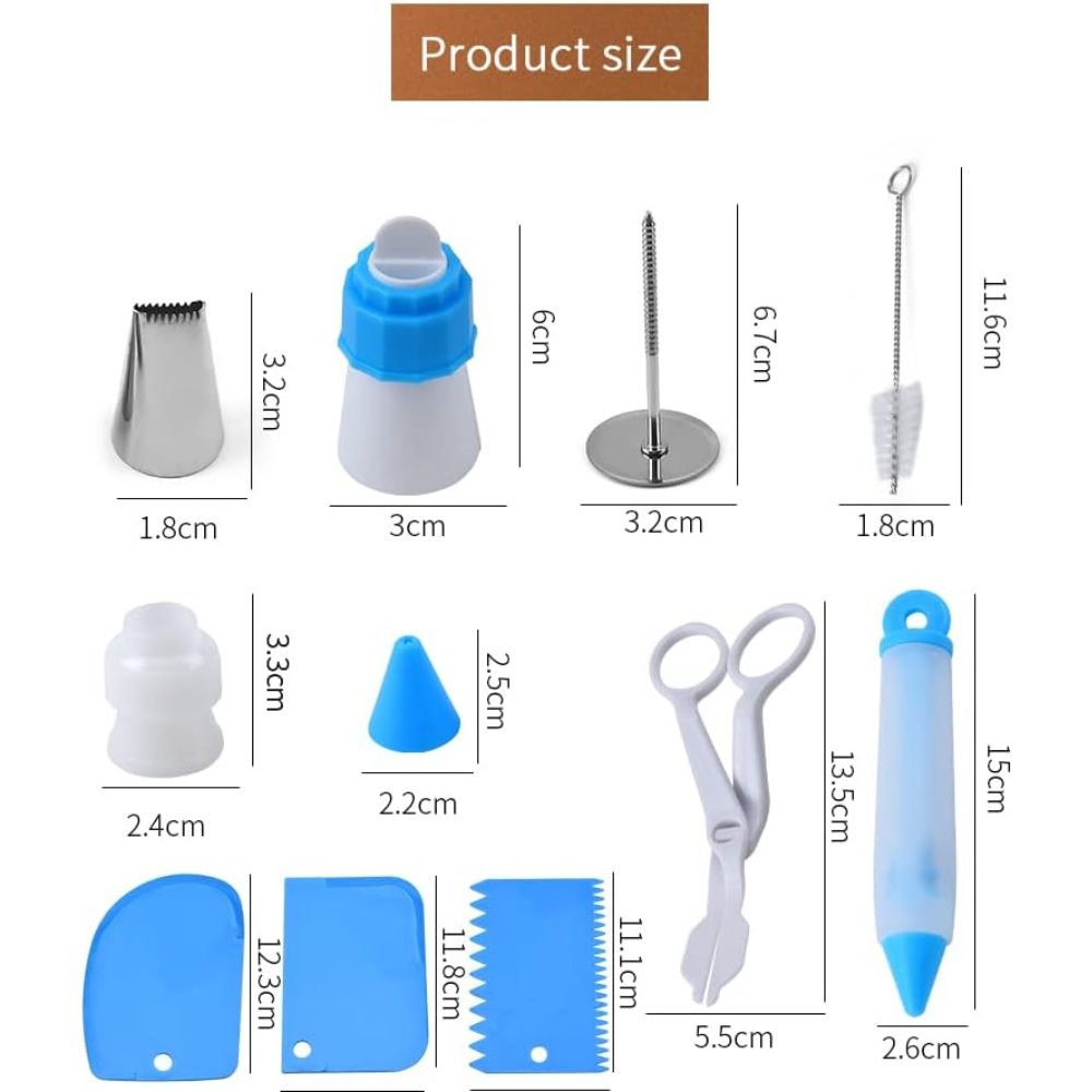 Combo Moldes Tortas 3 Piezas Kit Repostería 66 Piezas Base Giratoria