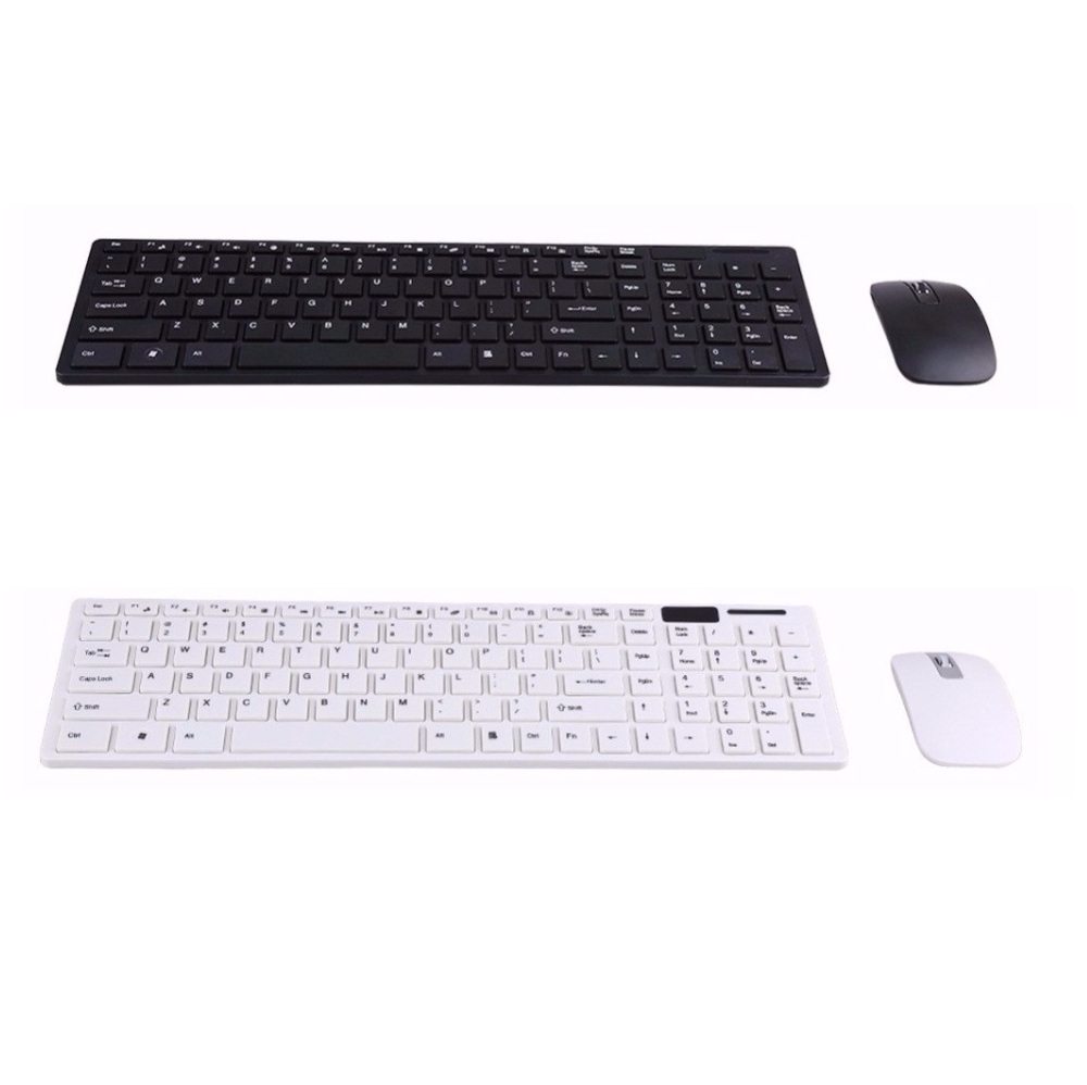 Combo Teclado Mouse Inalámbrico K-06 Numérico Protector Teclado Blanco