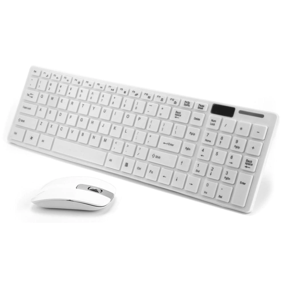 Combo Teclado Mouse Inalámbrico K-06 Numérico Protector Teclado Blanco