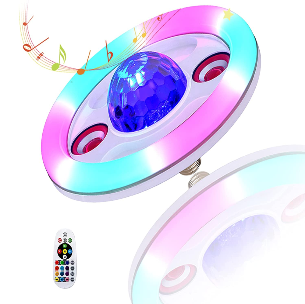 Bombillo Parlante Bluetooth RGB 36W E27 Doble Altavoz Control Remoto