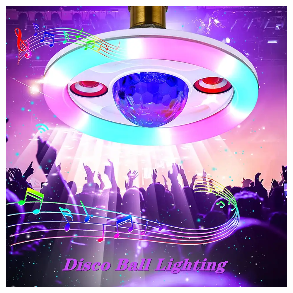 Bombillo Parlante Bluetooth RGB 36W E27 Doble Altavoz Control Remoto