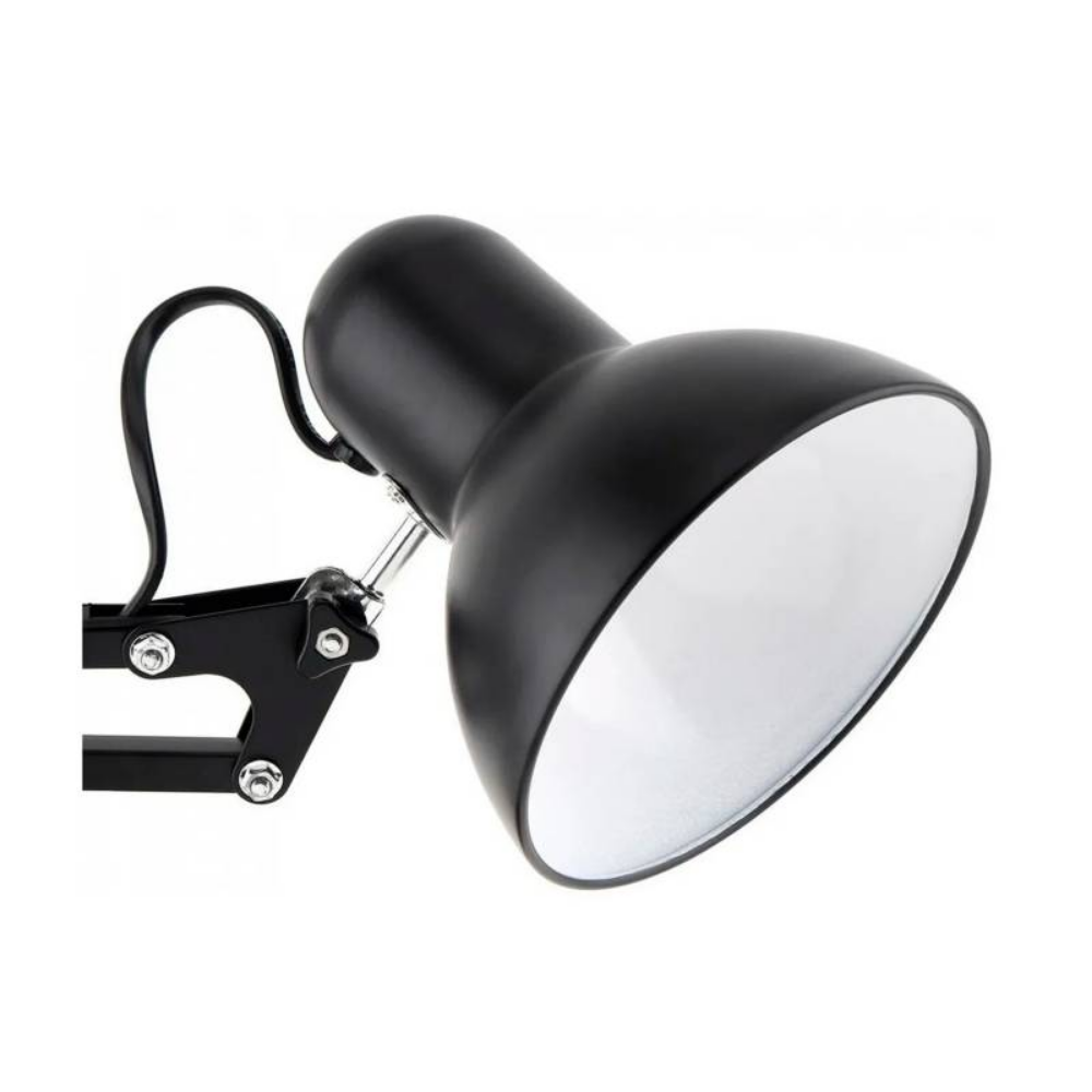 Lámpara Escritorio Brazo Flexible Articulado Bombillo LED E27 Negra