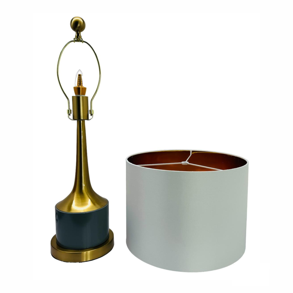 Lámpara Mesa Moderna Minimalista Lujo Pantalla Tela Metal 65cm E14