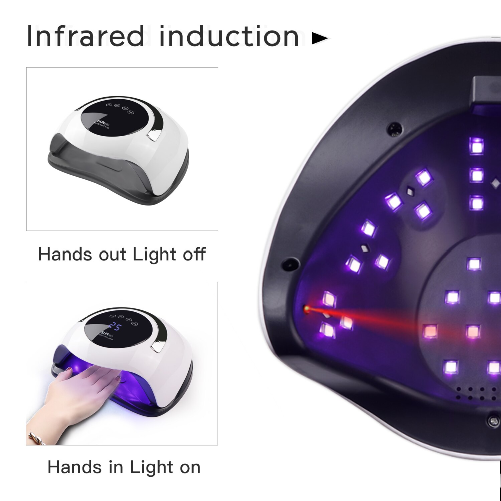 Lámpara Secadora Uñas 120W UV LED 36 Luces Pantalla Temporizador