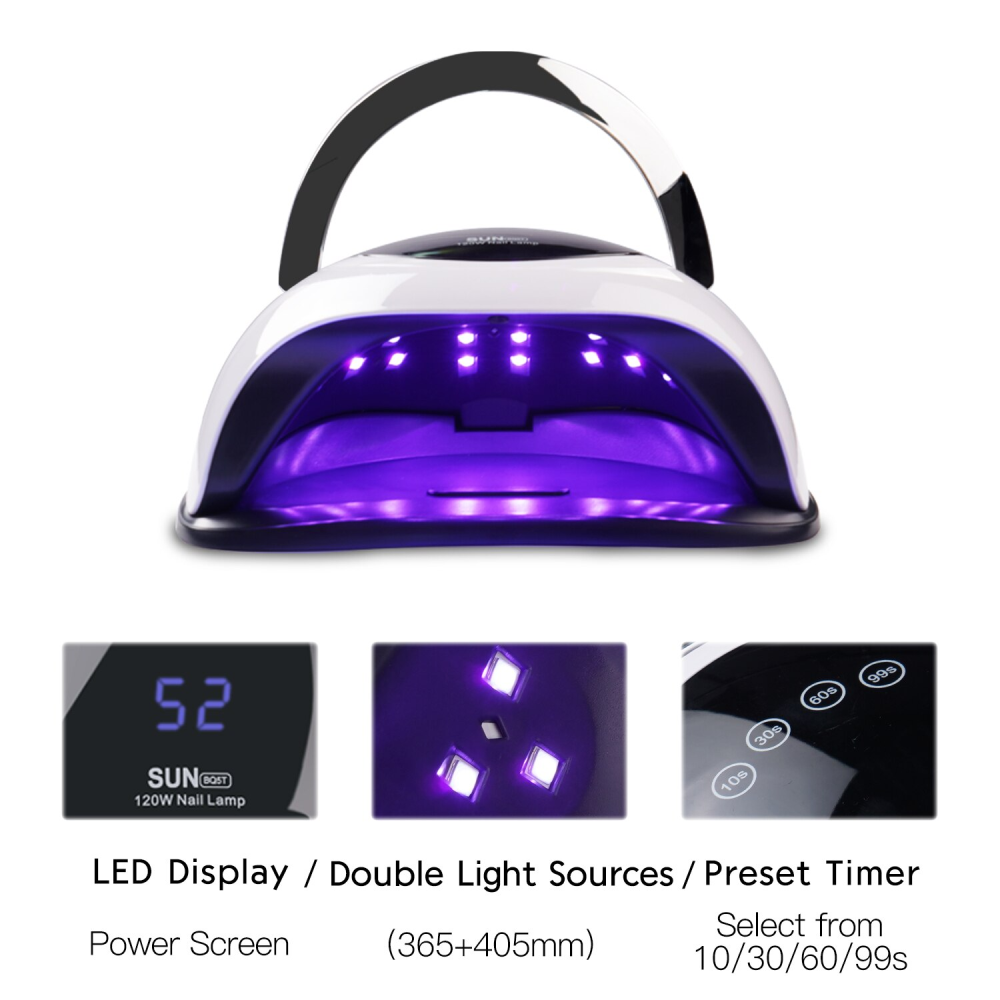 Lámpara Secadora Uñas 120W UV LED 36 Luces Pantalla Temporizador