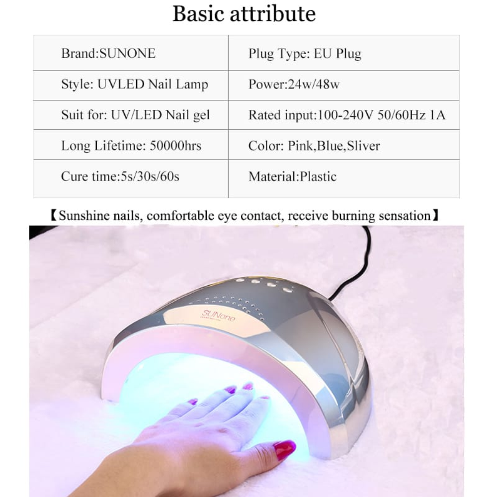 Lámpara UV LED Uñas 48W Sensor Automático Temporizador Secado Gel