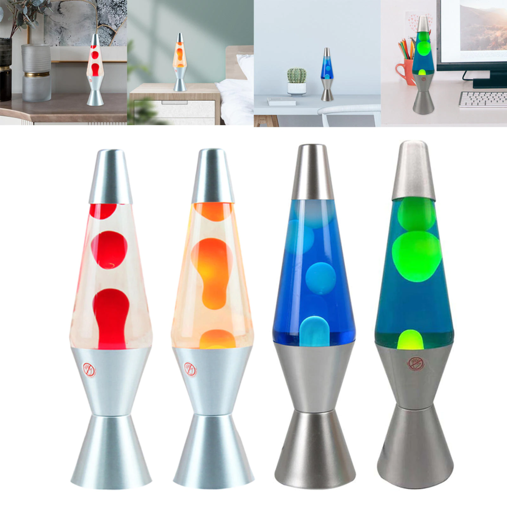 Lámpara Lava Volcán Cera Decorativa 37cm Luz Ambiente Relajante Retro