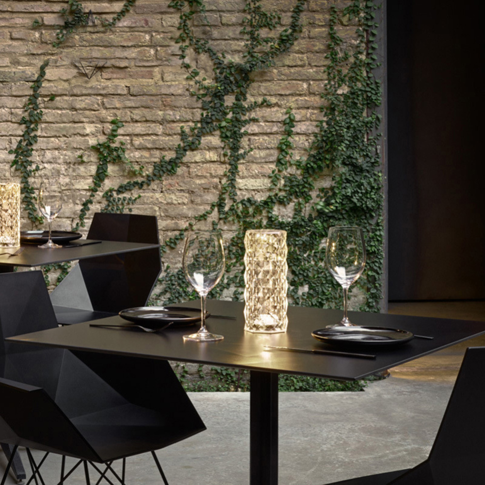 Lámpara Mesa Táctil Cristal Acrílico Diamante LED 3 Tonos Luz USB 5V