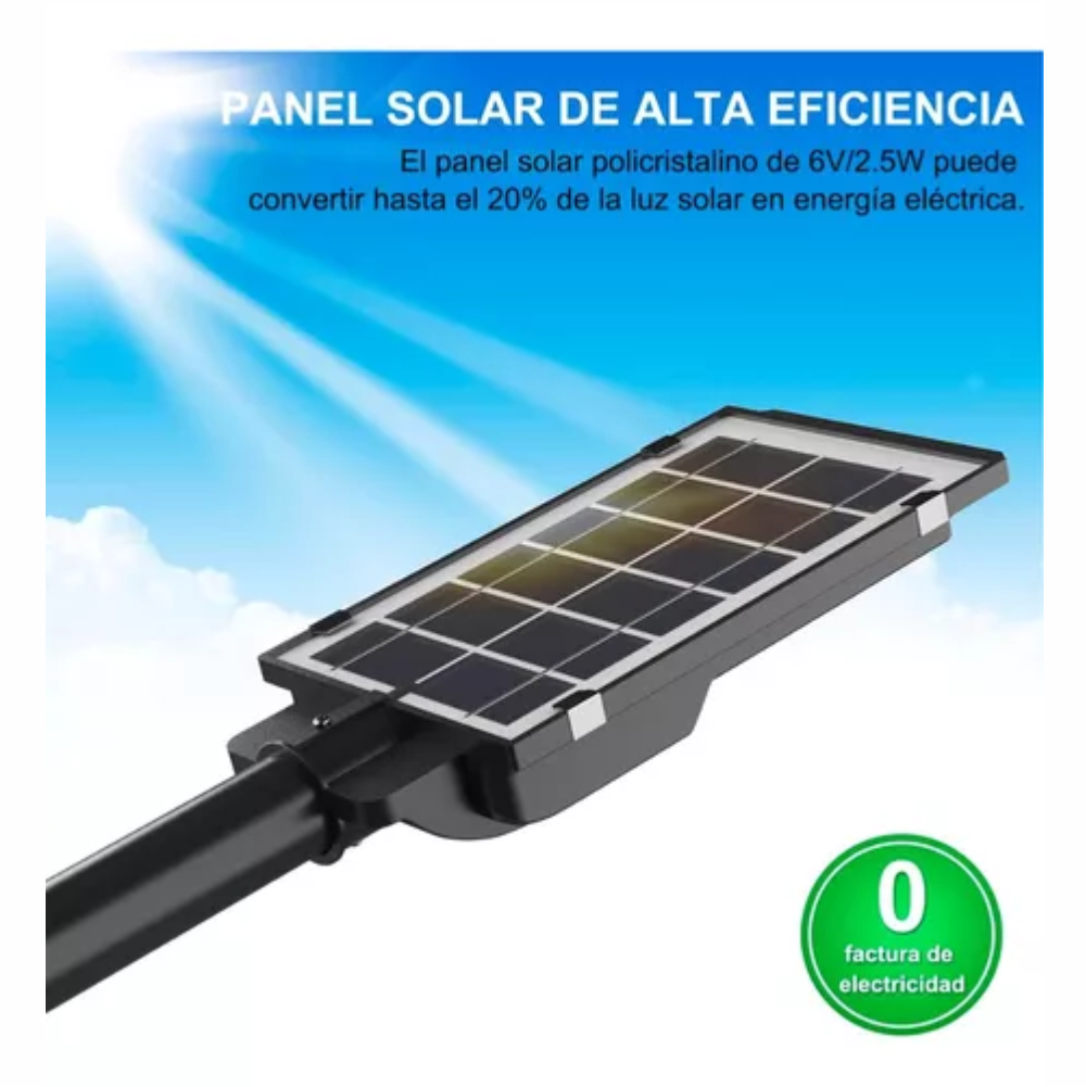 Reflector Solar 300W Sensor Movimiento CL115 Exterior IP65 LED Brazo