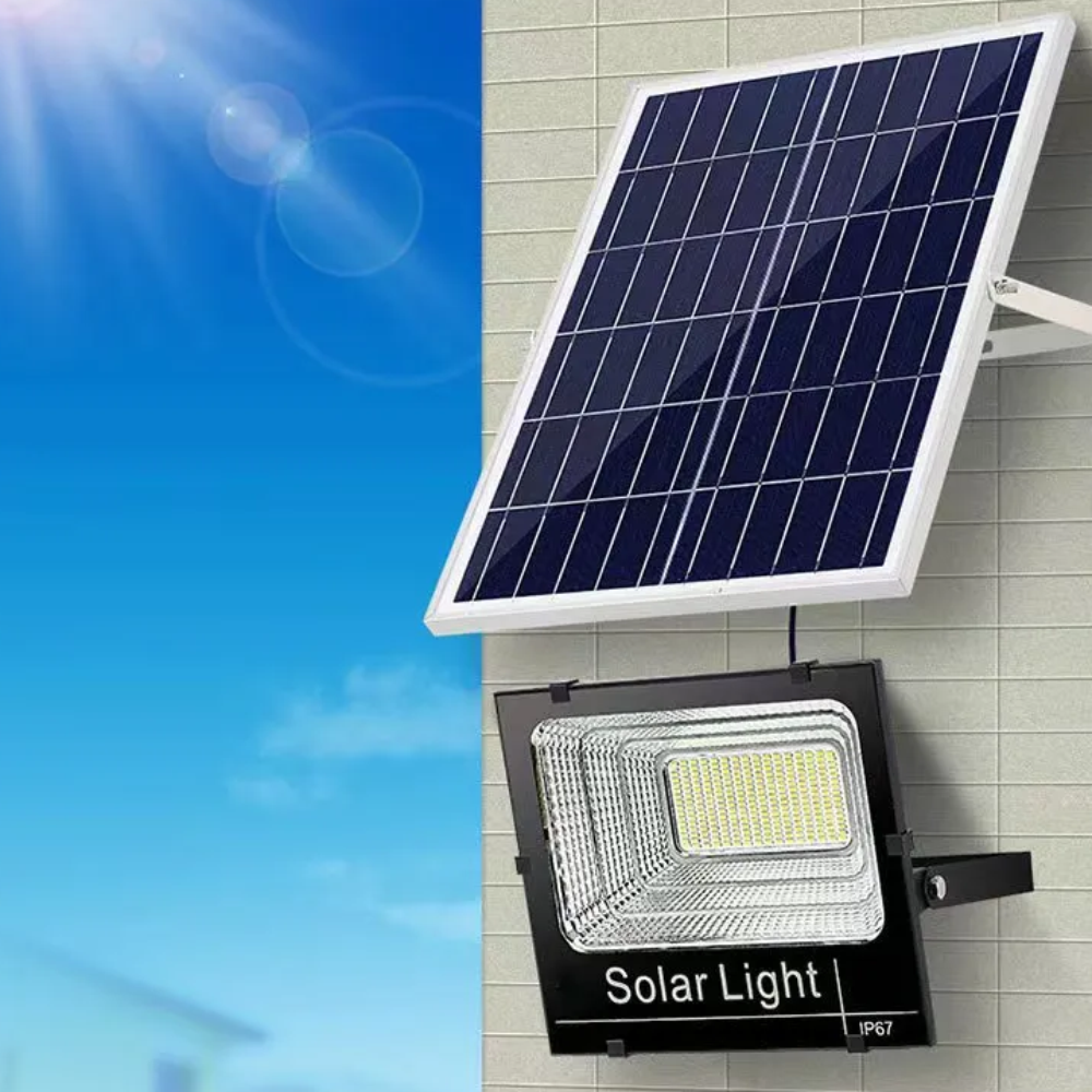 Reflector Solar Exterior 300W GD-758 Control Remoto Temporizador IP67