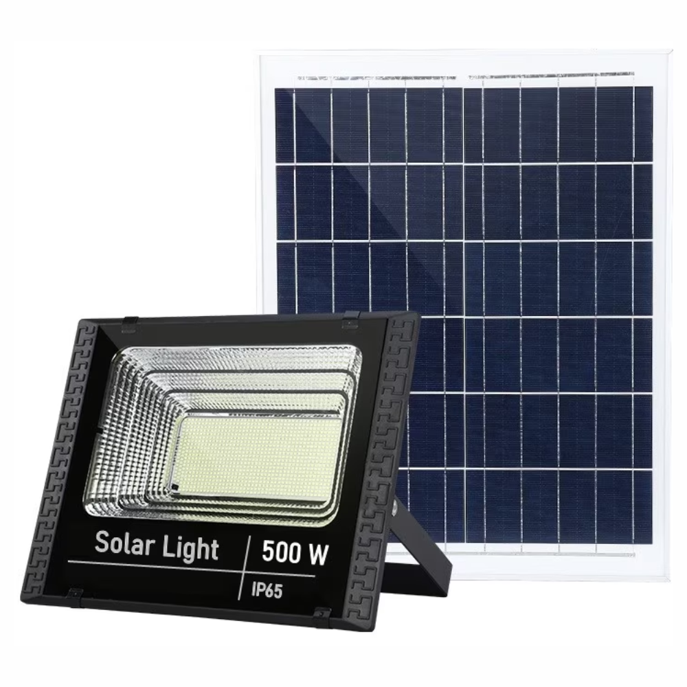 Reflector Solar Exterior 500W GD-759 Control Remoto Panel 25W IP67
