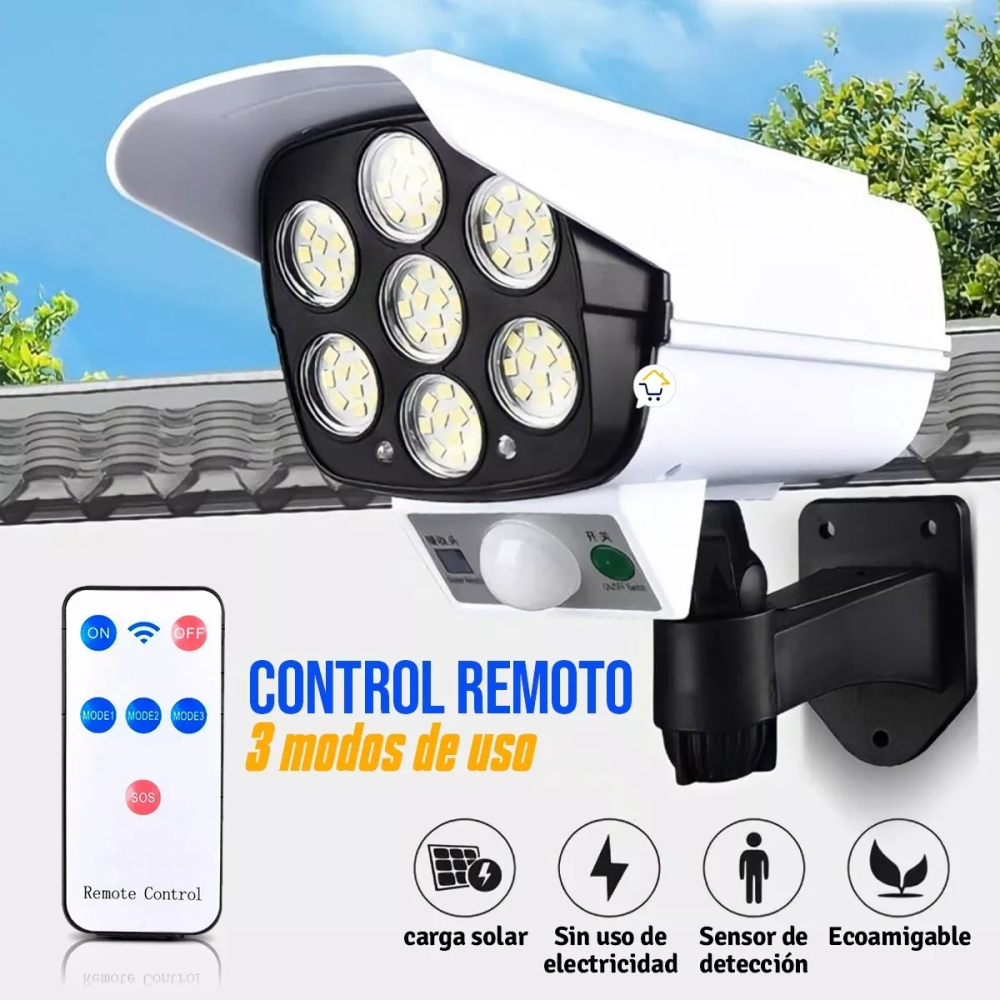 Lámpara Solar LED 77 SMD Sensor Movimiento Control Remoto IP65