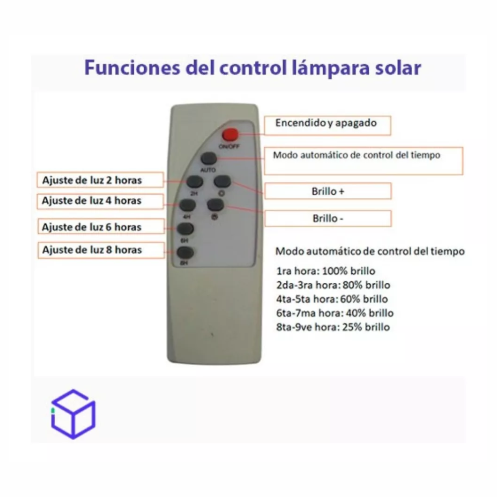 Lámpara Solar Exterior 100W CL-750S Sensor Movimiento Control Remoto