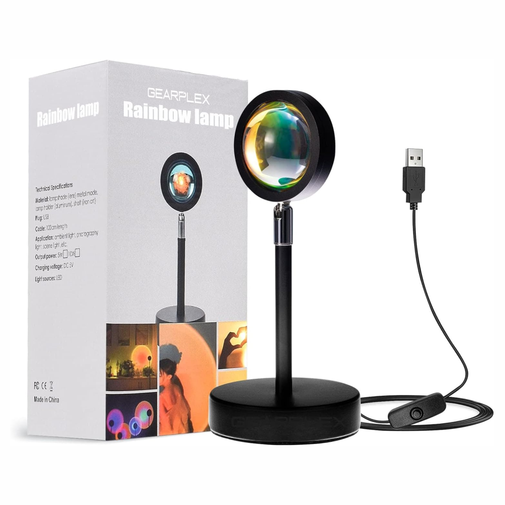 Lámpara Sunset RGB Efecto Atardecer Proyector Luz Decoración Fotos USB