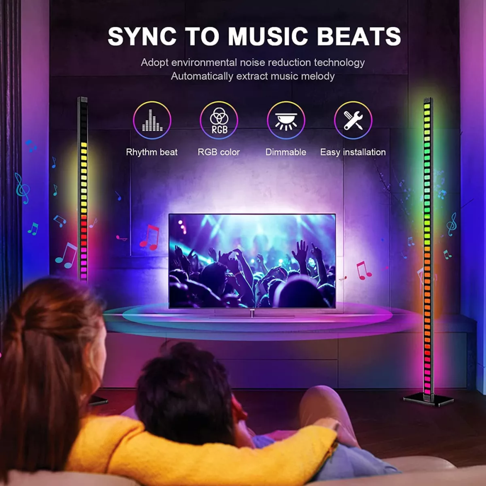 Lámpara Pie RGB 120cm Luces Rítmicas Música App Smart Life Control