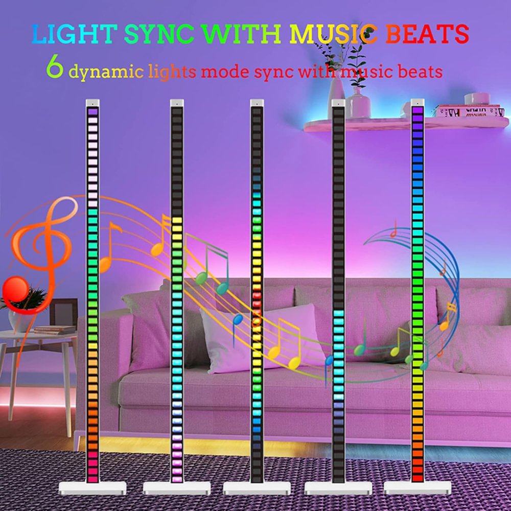 Lámpara Pie RGB 120cm Luces Rítmicas Música App Smart Life Control
