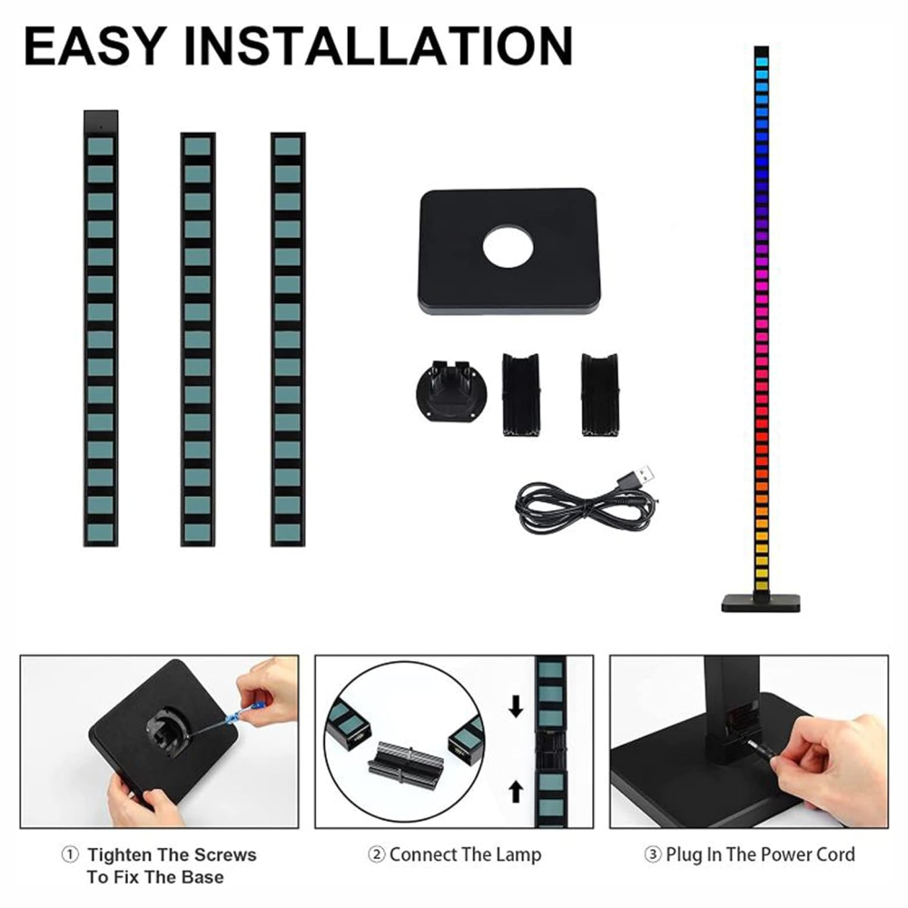 Lámpara Pie RGB 120cm Luces Rítmicas Música App Smart Life Control