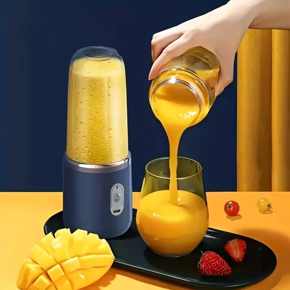 Licuadora Portátil Recargable USB 6 Cuchillas 310ml Batidos Jugos