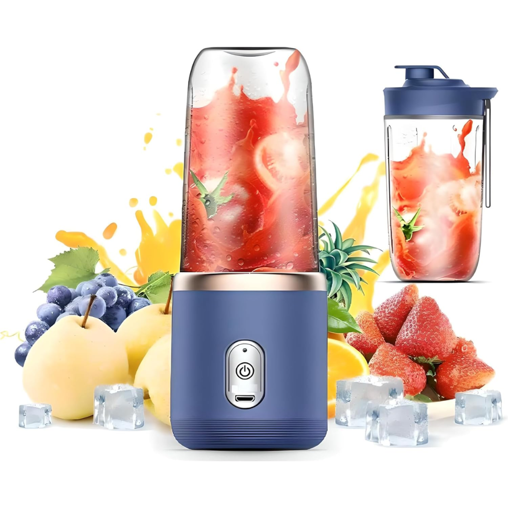 Licuadora Portátil Recargable USB 6 Cuchillas 310ml Batidos Jugos