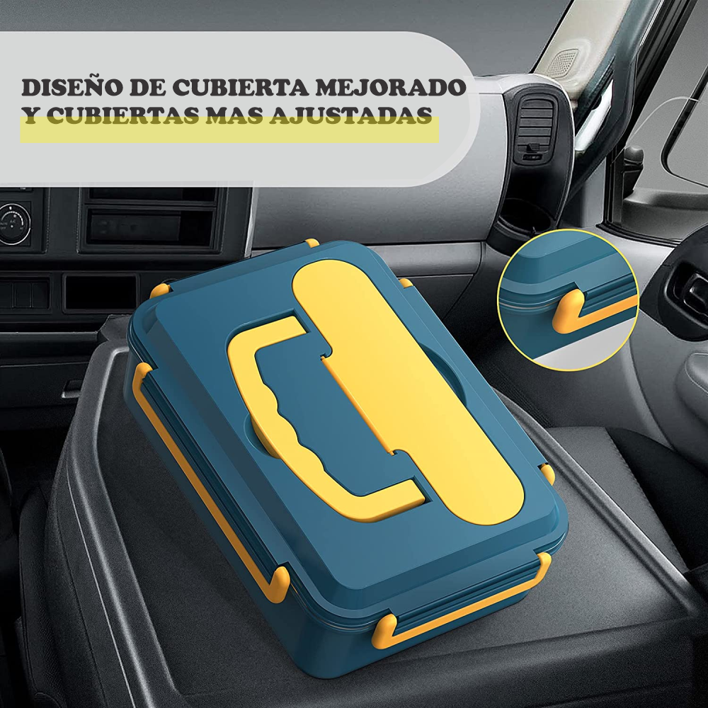 Lonchera Eléctrica Calentadora 1.5 L 110V 12V 24V Carro Oficina Acero