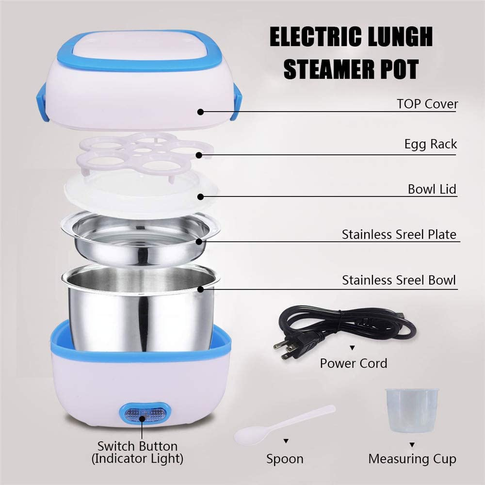 Lonchera Eléctrica Vapor 2 Niveles Acero Inoxidable Cocina Arroz 110V