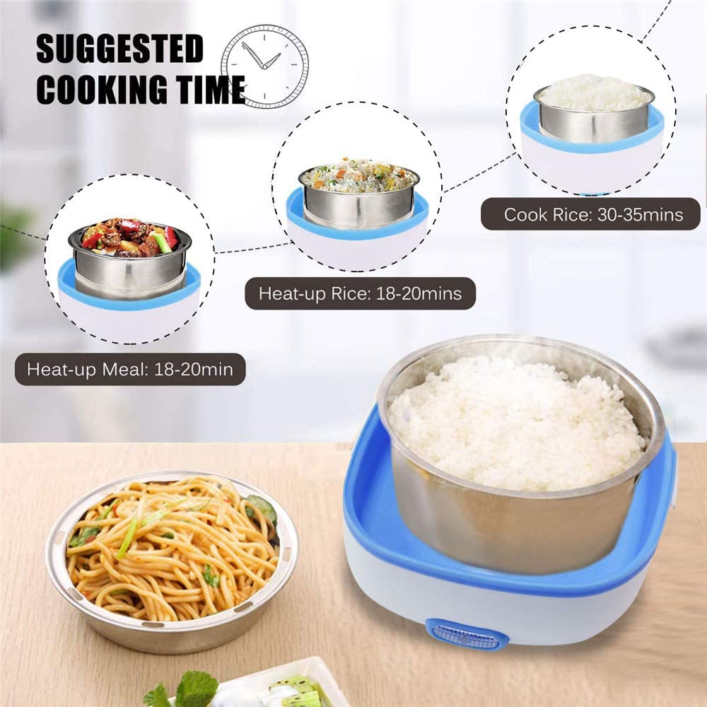 Lonchera Eléctrica Vapor 2 Niveles Acero Inoxidable Cocina Arroz 110V