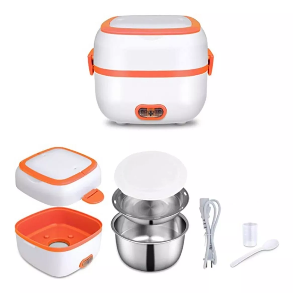Lonchera Eléctrica Vapor 2 Niveles Acero Inoxidable Cocina Arroz 110V