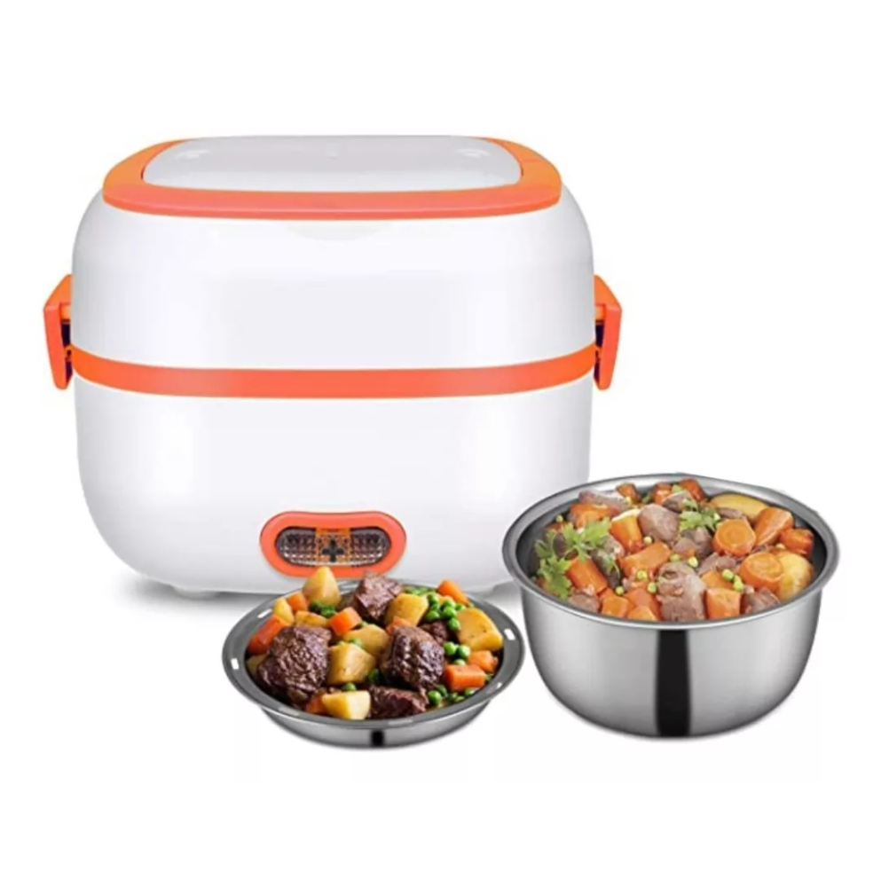 Lonchera Eléctrica Vapor 2 Niveles Acero Inoxidable Cocina Arroz 110V