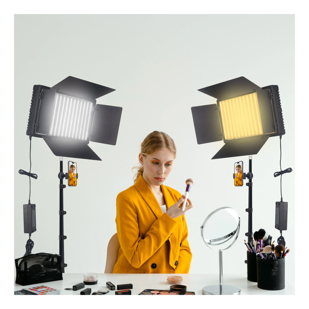 Panel Luz LED Fotografía Profesional Bicolor CRI 95 Trípode Estudio